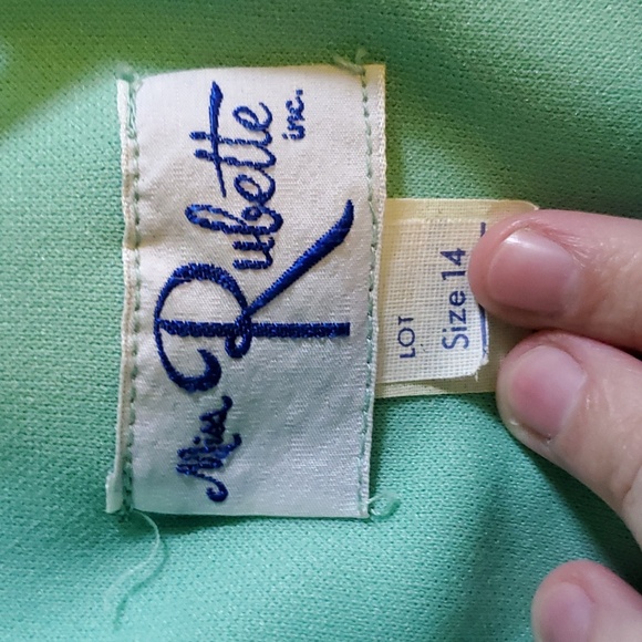 Vintage 70s Miss Rubette Mint Green Formal Prom Maxi Dress - Picture 11 of 12
